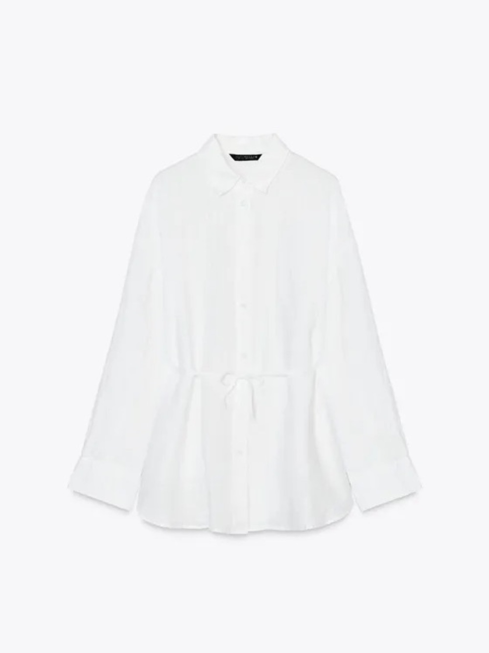 NWT Zara Women’s Linen Button-Up Shirt with Drawstring Waist